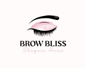 Feminine Makeup Eyelash logo design