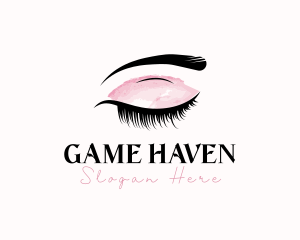 Makeup Artist - Feminine Makeup Eyelash logo design