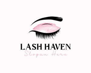 Feminine Makeup Eyelash logo design