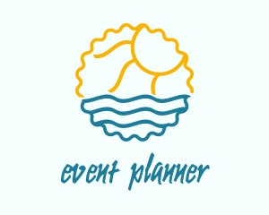 Sun Sea Summer Badge Logo