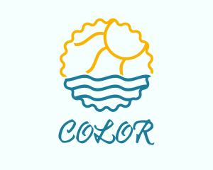 Baywatch - Sun Sea Summer Badge logo design