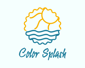 Sun Sea Summer Badge logo design