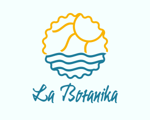 Wave - Sun Sea Summer Badge logo design