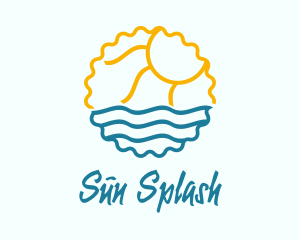 Sun Sea Summer Badge logo design