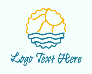 Aquatic - Sun Sea Summer Badge logo design