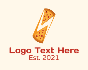 Pepperoni Pizza - Cheesy Pizza Slice logo design