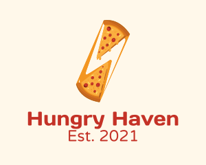 Hungry - Cheesy Pizza Slice logo design