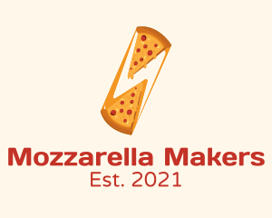 Mozzarella - Cheesy Pizza Slice logo design