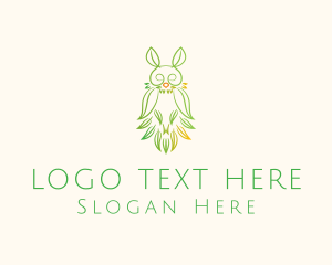 Green Leaf Owl logo design