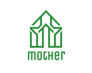 Developer - Green House Outline logo design