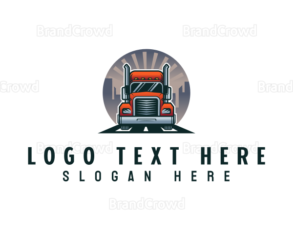 Trailer Truck Logistics Logo