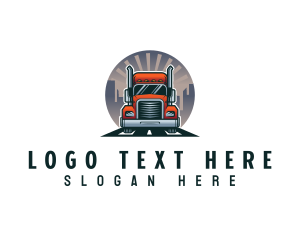 Freight - Trailer Truck Logistics logo design