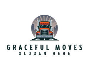 Trailer Truck Logistics logo design