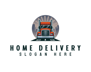 Trailer Truck Logistics logo design