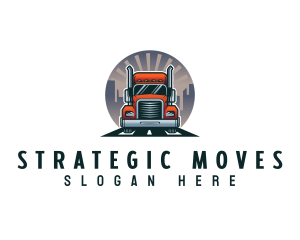 Trailer Truck Logistics logo design