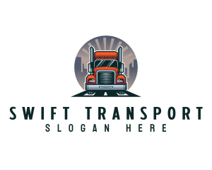 Trailer Truck Logistics logo design