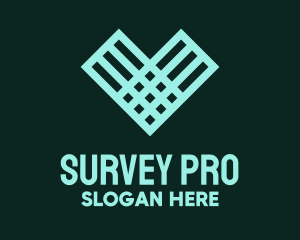 Survey - Green Grid Heart logo design