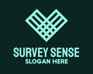 Survey - Green Grid Heart logo design