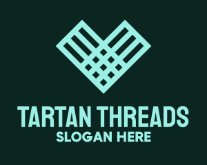 Tartan - Green Grid Heart logo design