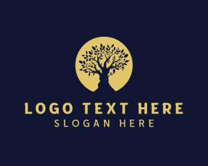 Premium - Round Ancient Tree logo design