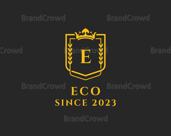 CrownWreath Shield Royalty Logo