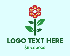 Revolver - Flower Leaves Plant logo design