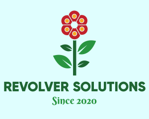 Revolver - Flower Leaves Plant logo design