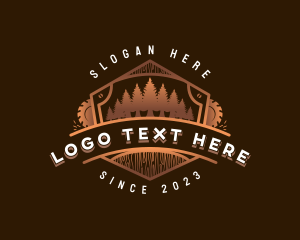 Wood - Saw Blade Wood Logging logo design