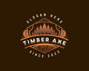 Saw Blade Wood Logging logo design