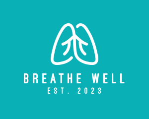 Asthma - Monoline Medical Lungs logo design