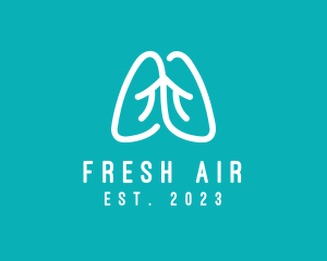 Breathe - Monoline Medical Lungs logo design