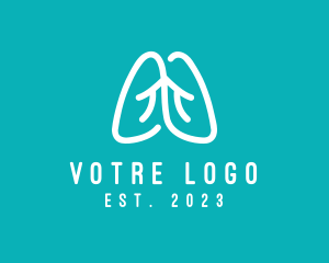 Breath - Monoline Medical Lungs logo design