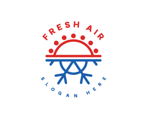 Hot Cold Hvac logo design