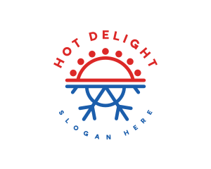 Hot Cold Hvac logo design