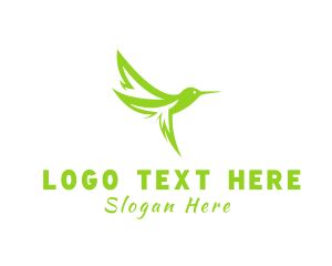 Natural - Natural Leaf Hummingbird logo design