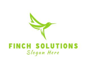 Finch - Natural Leaf Hummingbird logo design