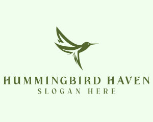 Natural Wild Hummingbird logo design