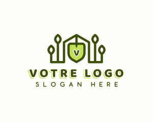 Landscaping Plant Shovel logo design