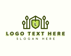 Greenhouse - Landscaping Plant Shovel logo design