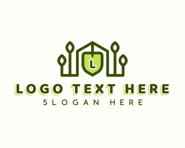 Field - Landscaping Plant Shovel logo design