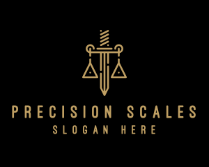 Sword Justice Scale logo design