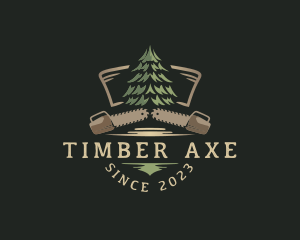 Chainsaw Tree Lumber logo design