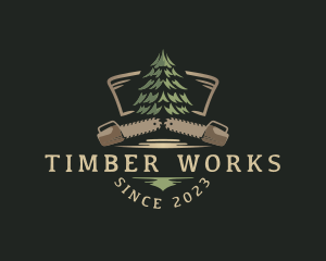 Lumber - Chainsaw Tree Lumber logo design