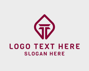 Law Firm - Pillar Firm Letter T logo design