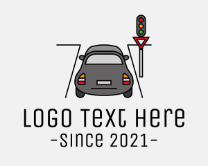 Parking Lot - Car Traffic Light logo design