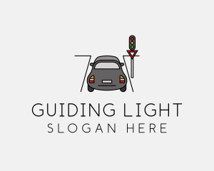 Car Road Stoplight logo design