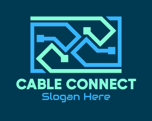 Cable - Blue Tech Cables logo design
