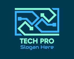 Processor - Blue Tech Cables logo design