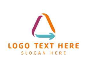 Triangular - Colorful Arrow Letter A logo design