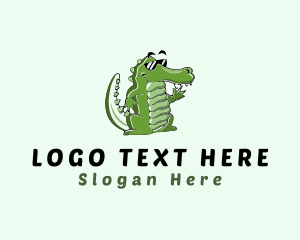 Shades - Waving Cool Croc logo design